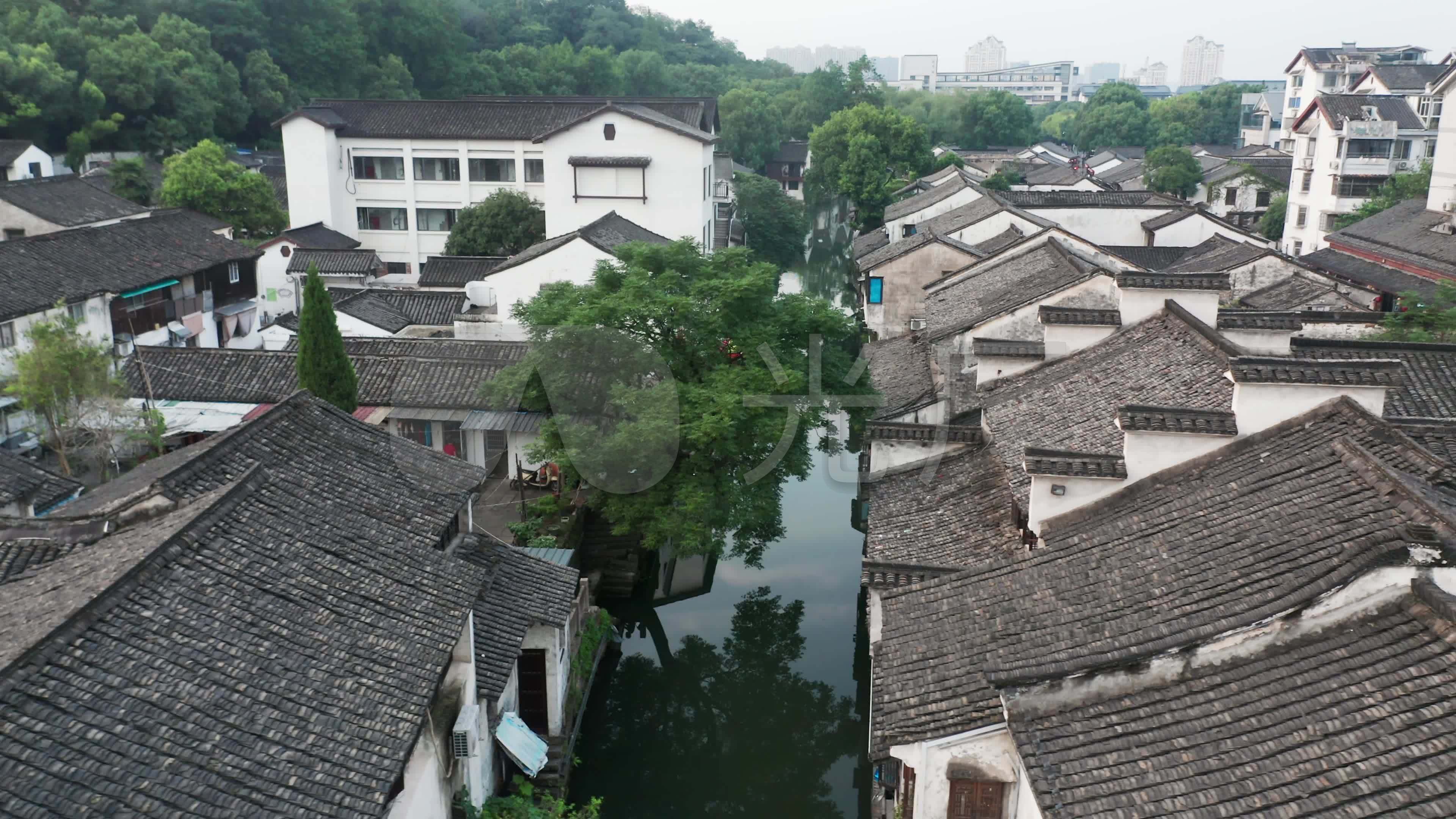 航拍绍兴仓桥直街古建筑