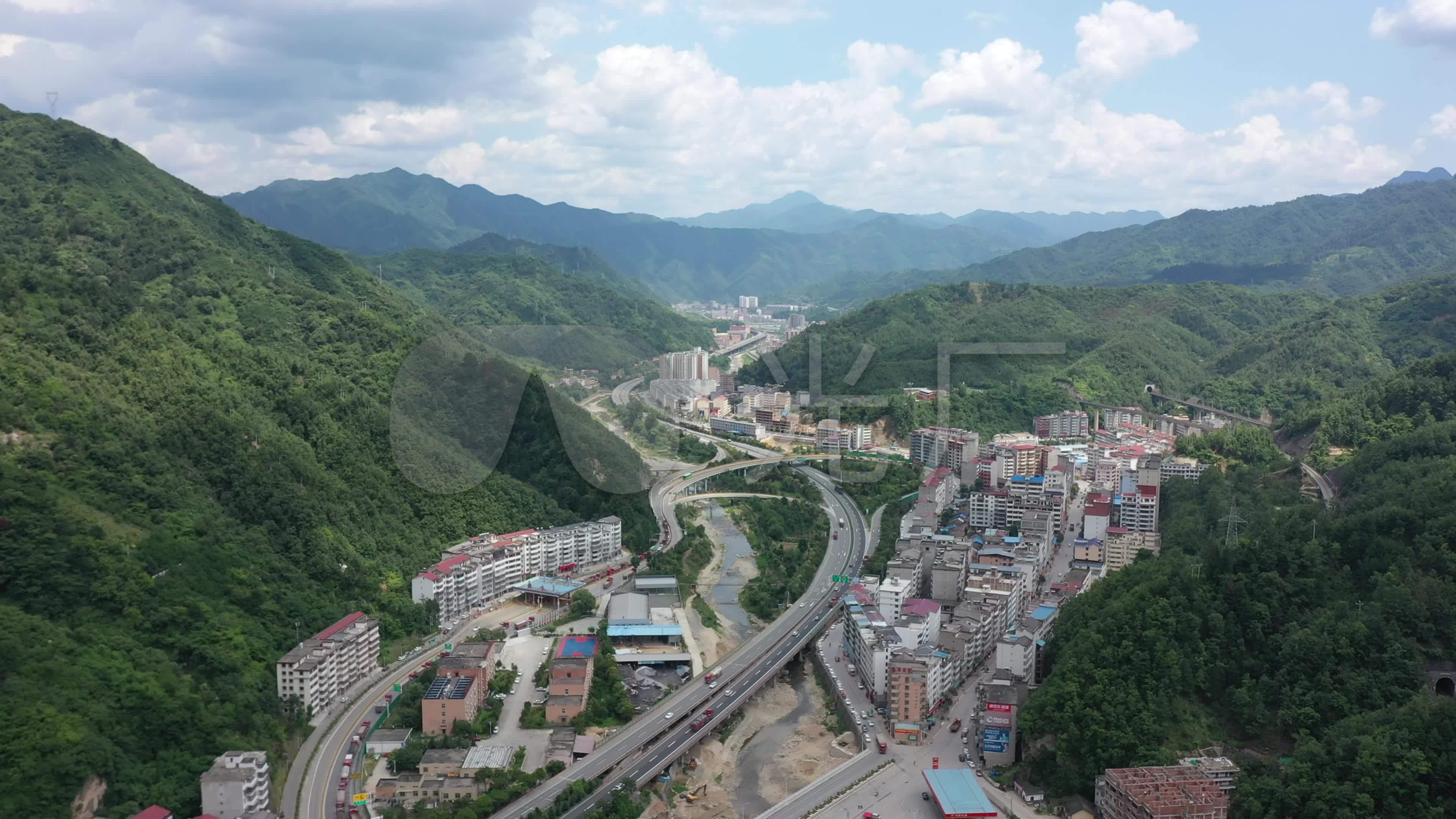 柞水县城航拍