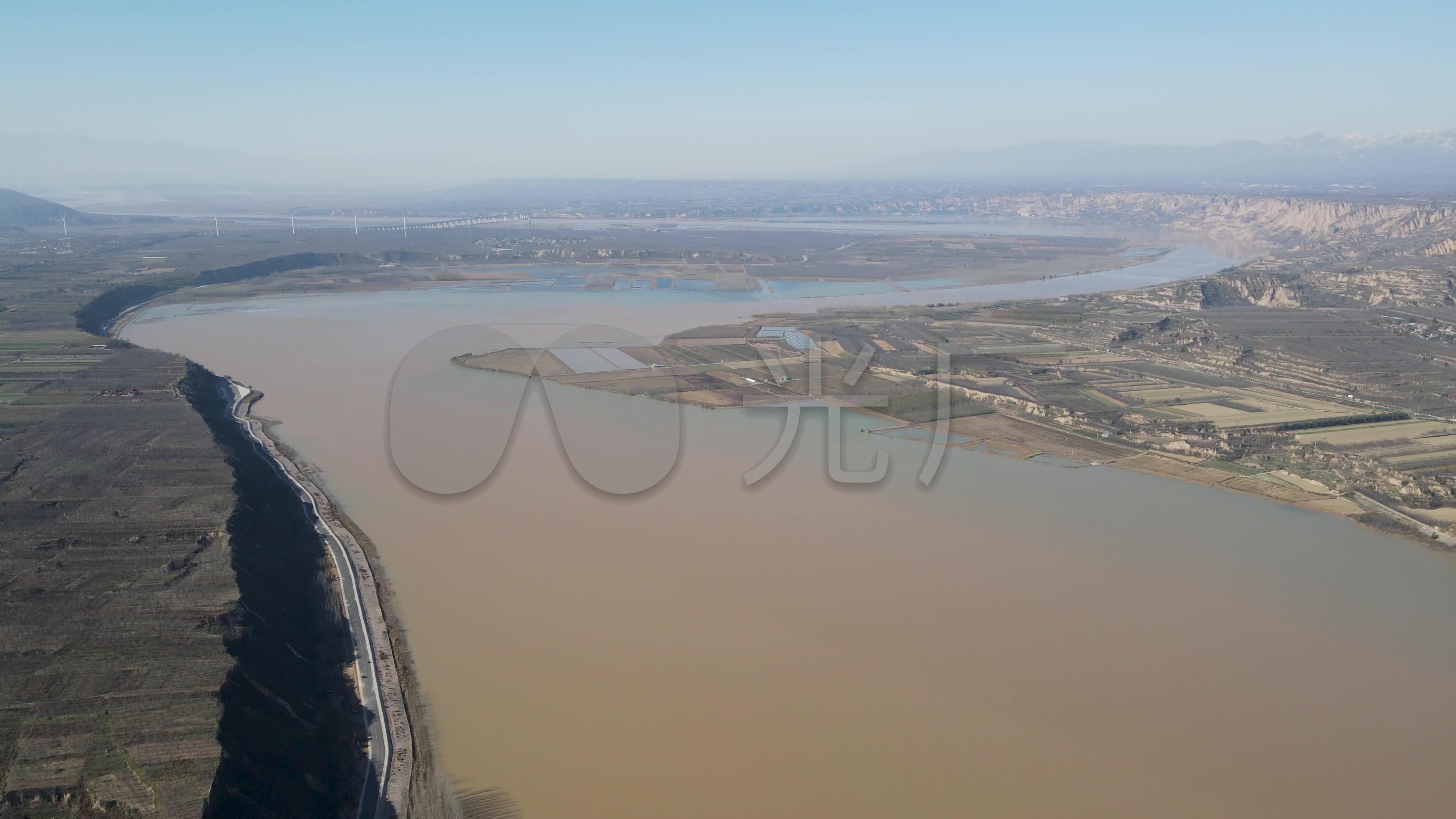 黄河 航拍 黄河岸边 大景