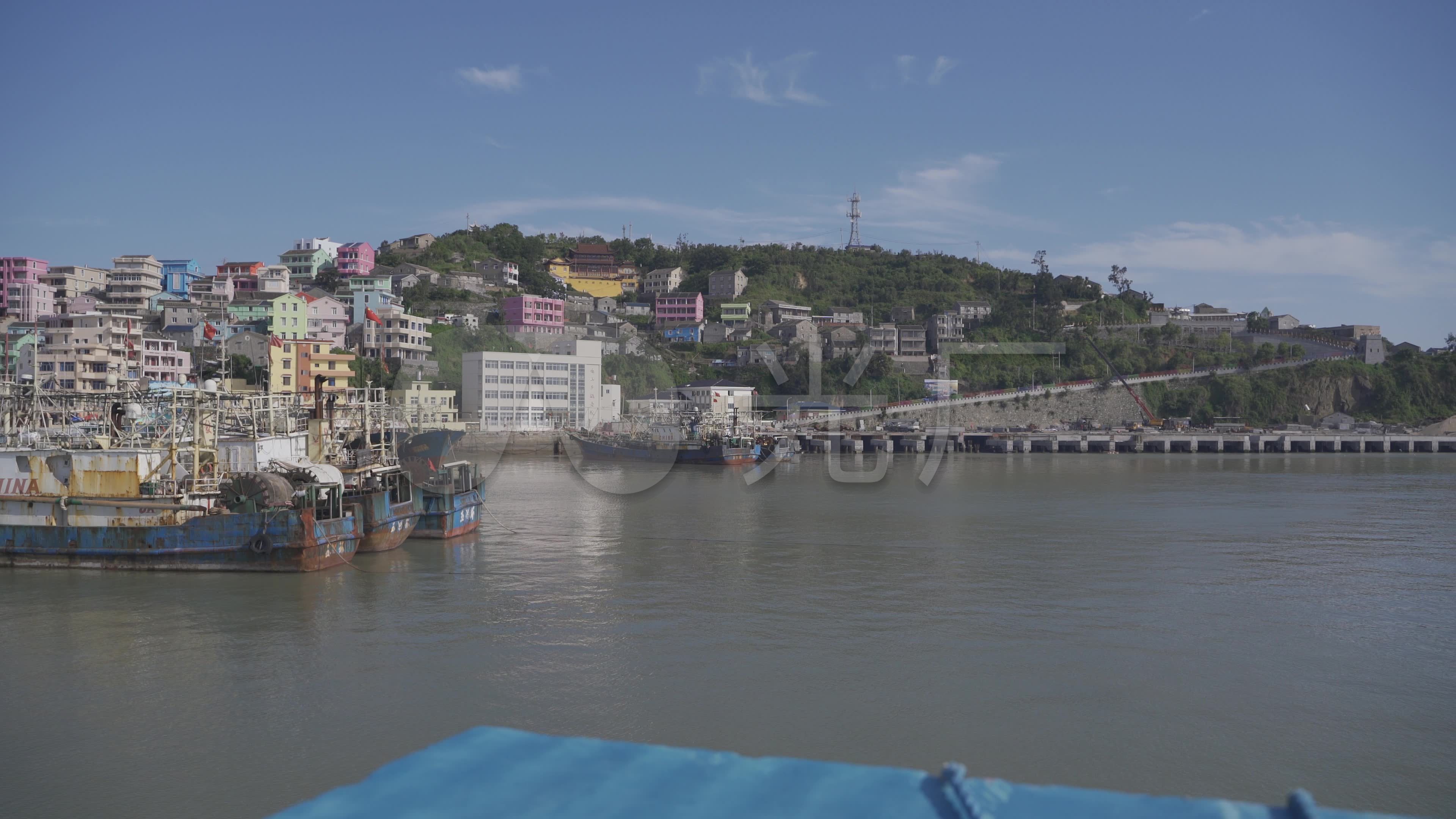 玉环鸡山岛渔港码头hlg素材_3840x2160_高清视频素材下载(编号