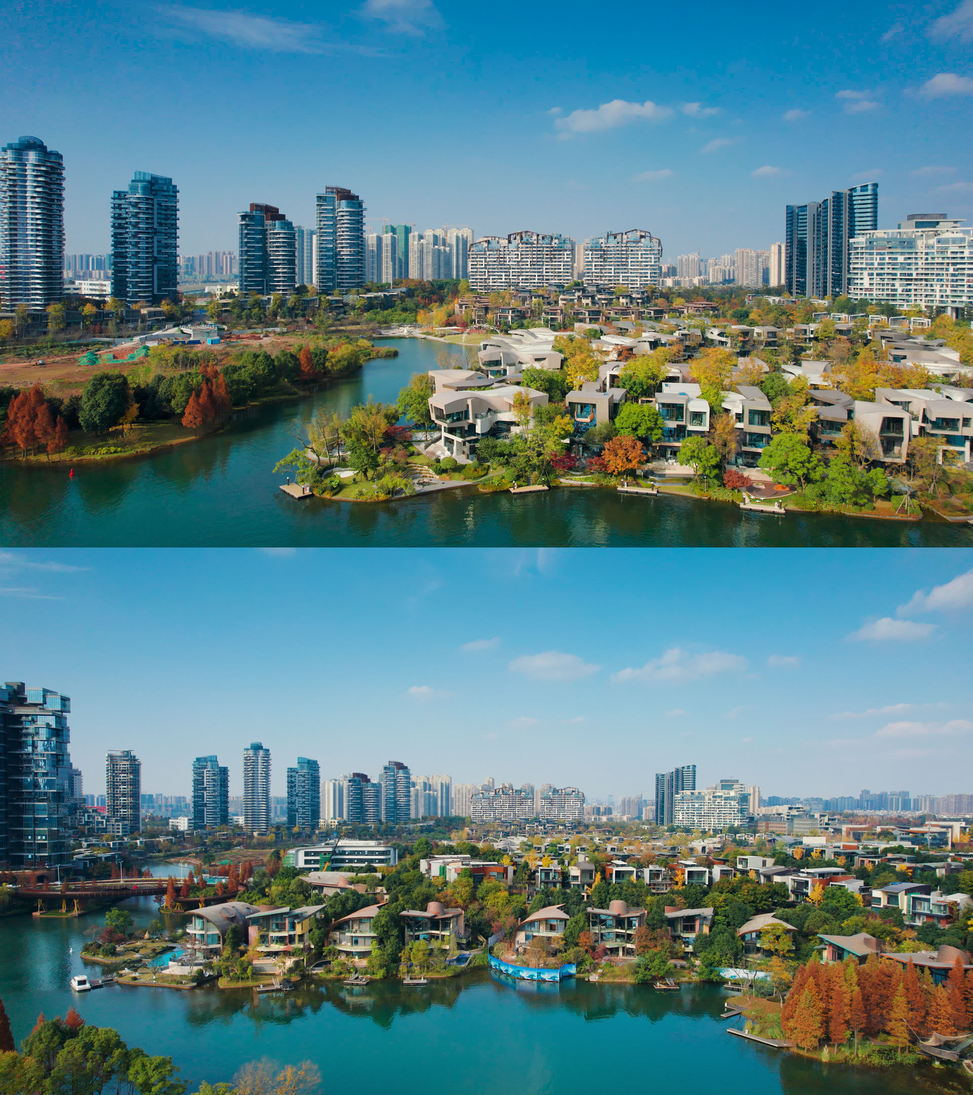 成都地标麓湖生态城高端楼盘房地产航拍4