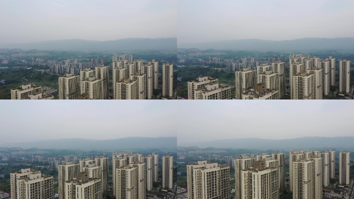 航拍重庆北碚歇马镇公租房缙云新居