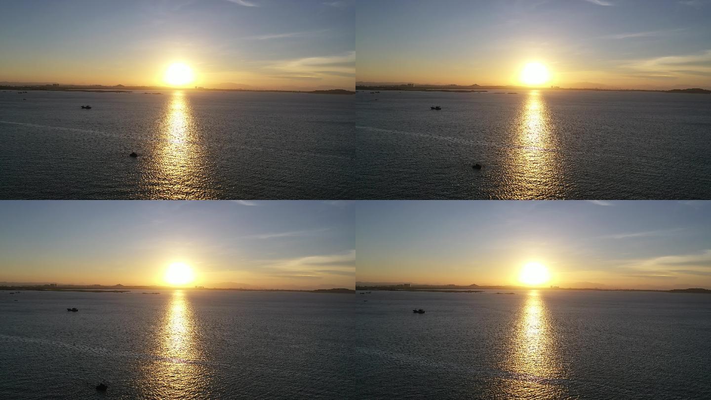 海上日落海边傍晚大海晚霞黄昏唯美天空彩霞_3840x2160_高清视频素材