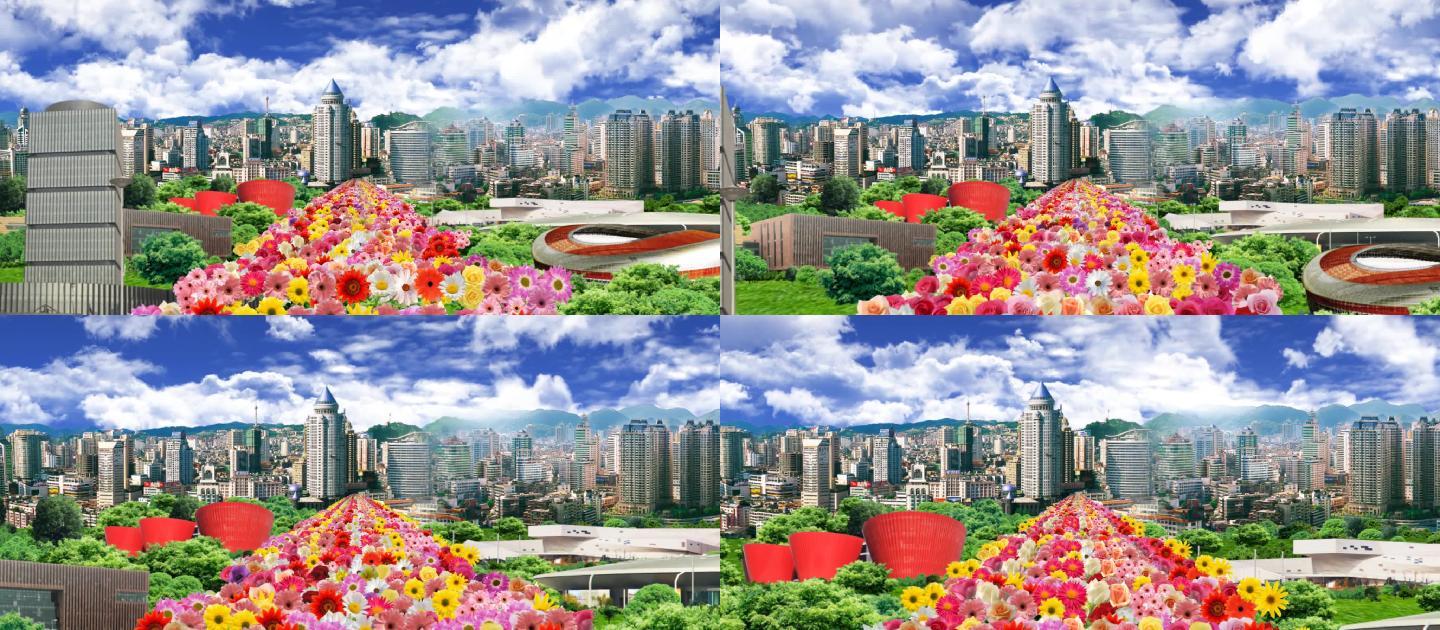 歌颂城市发展建设高楼大厦