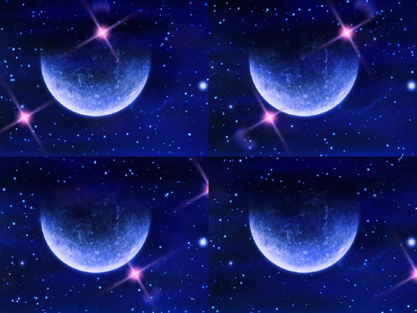 浪漫唯美星空背景 月球 月亮