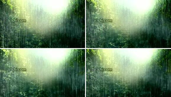 林中瀑布状雨