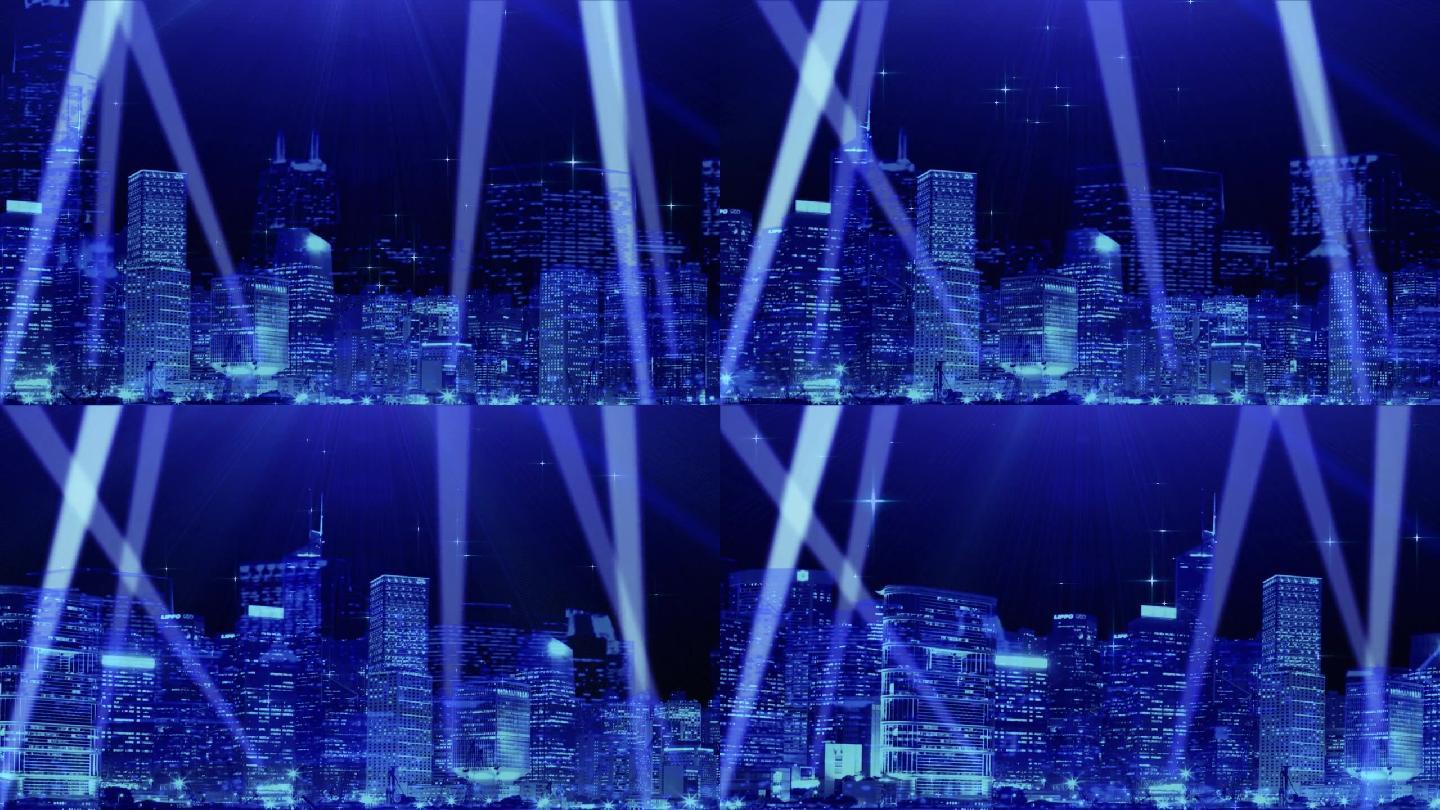 梦幻 城市 蓝色 灯光 夜色