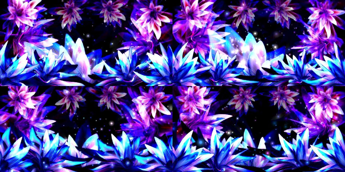 紫色粒子梦幻水晶花