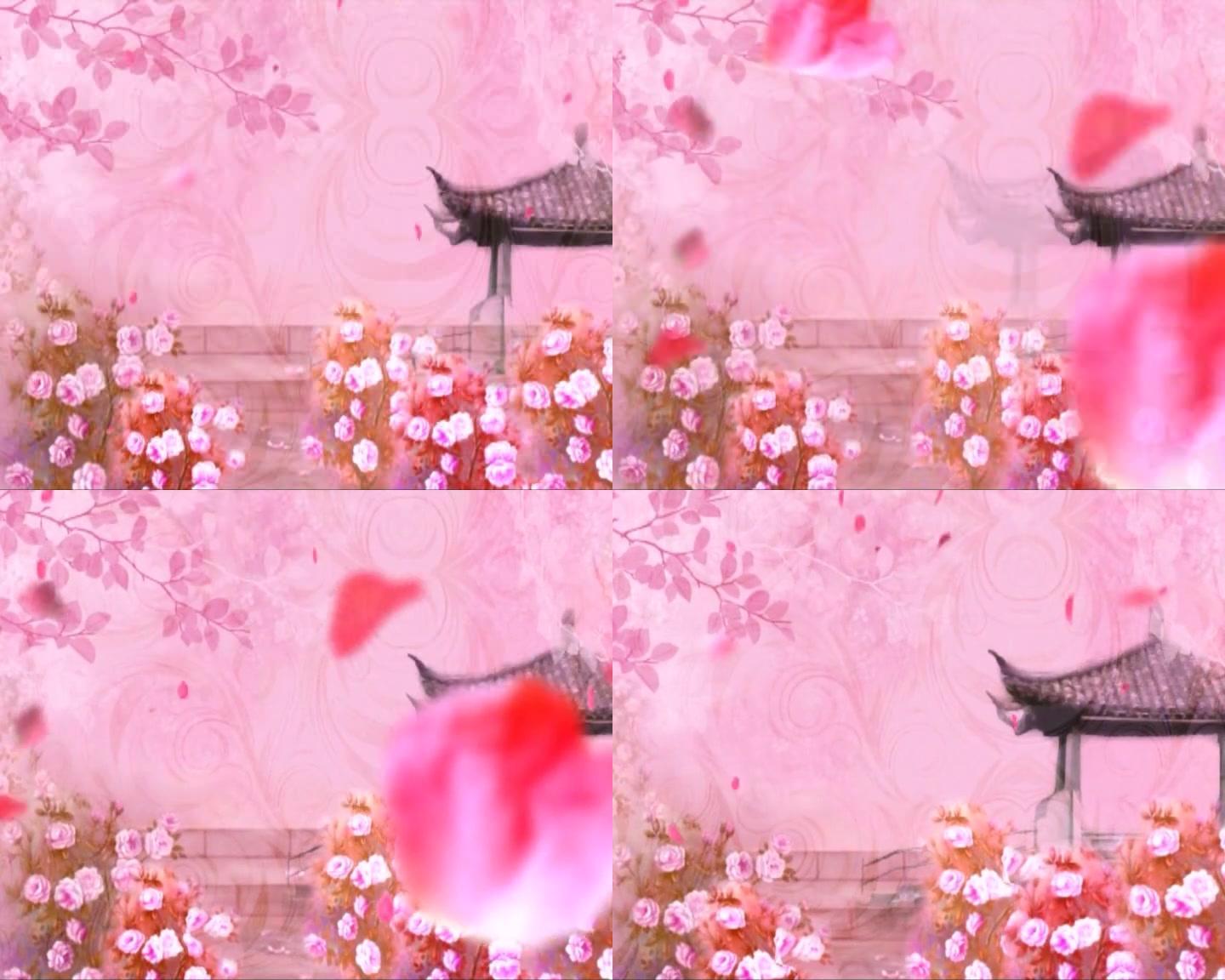 戏曲牡丹亭粉色