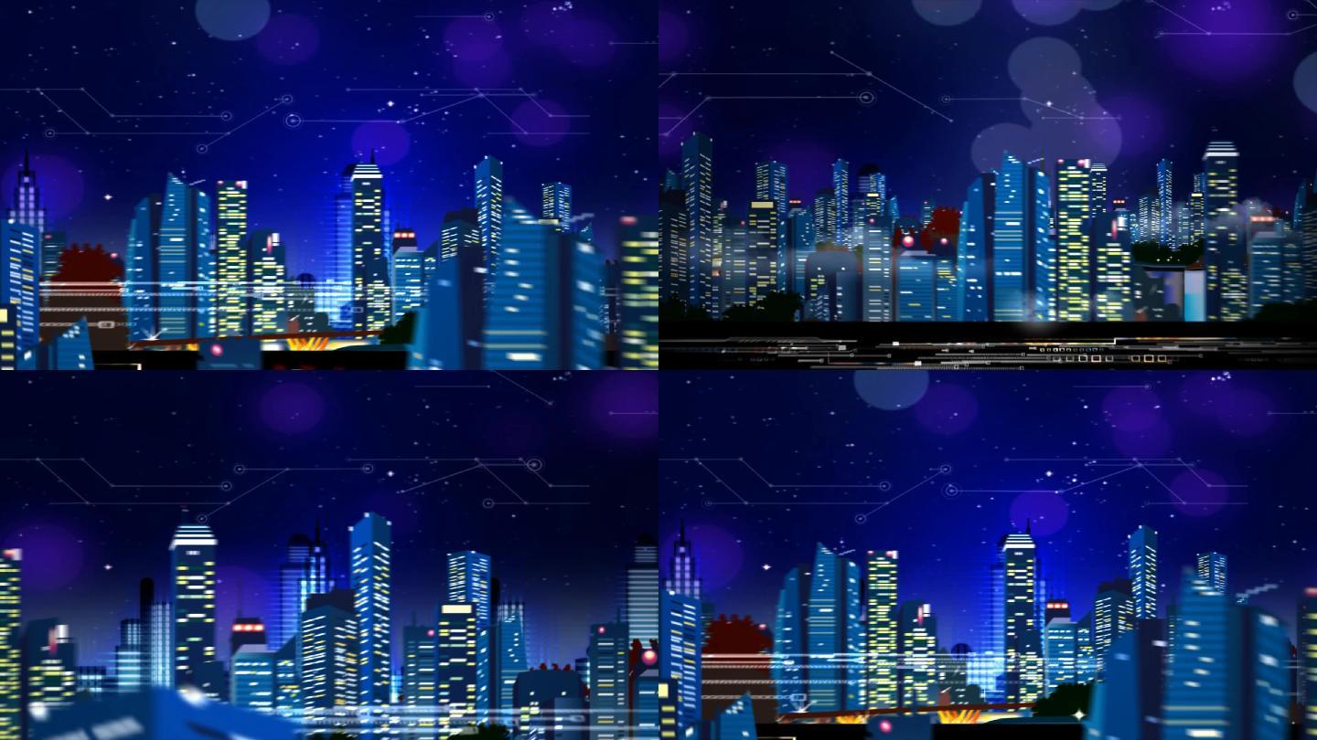 城市建筑 蓝色夜空 都市夜景