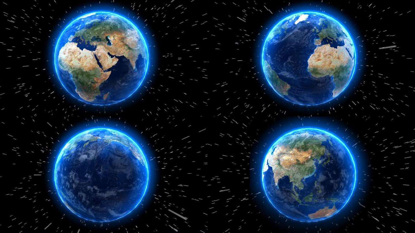 高清蓝色旋转的地球-地球动画视频素材