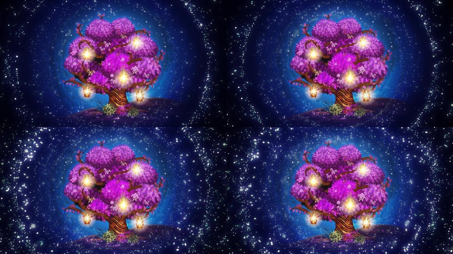 唯美梦幻紫色大树