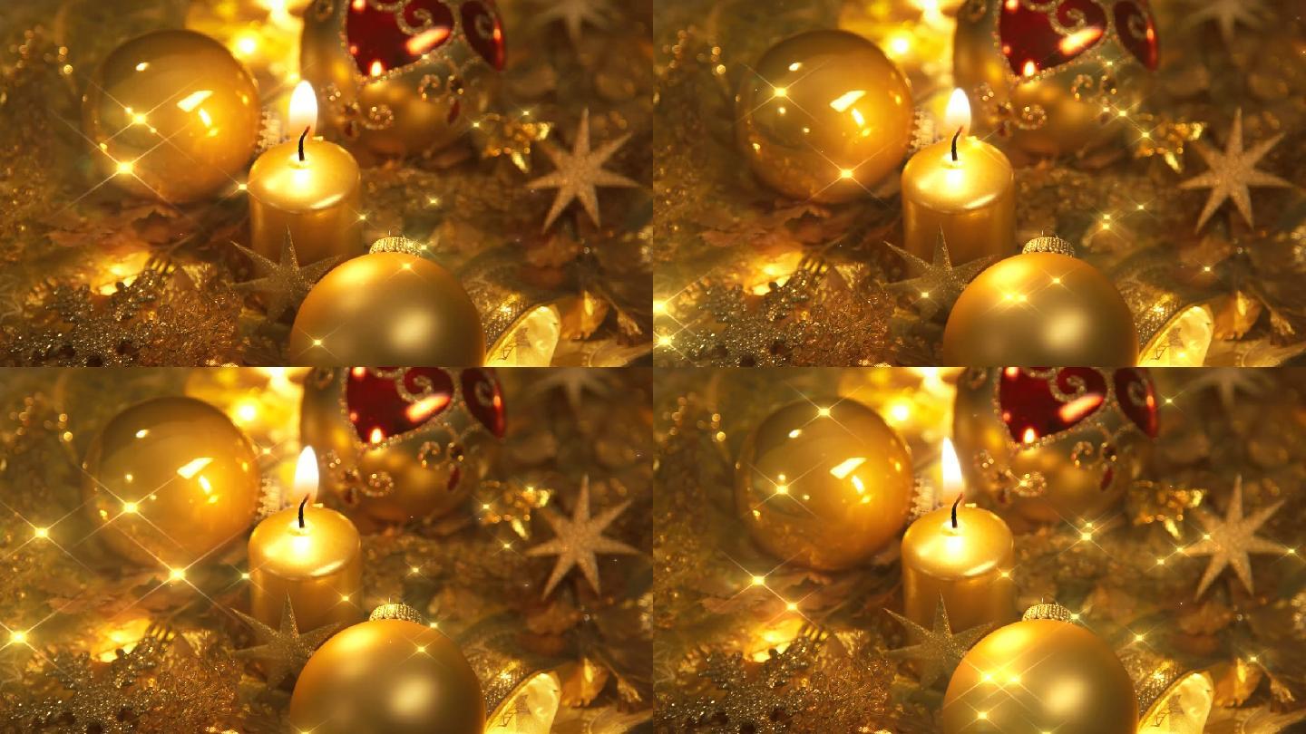 圣诞节日视频蜡烛星光（原创）
