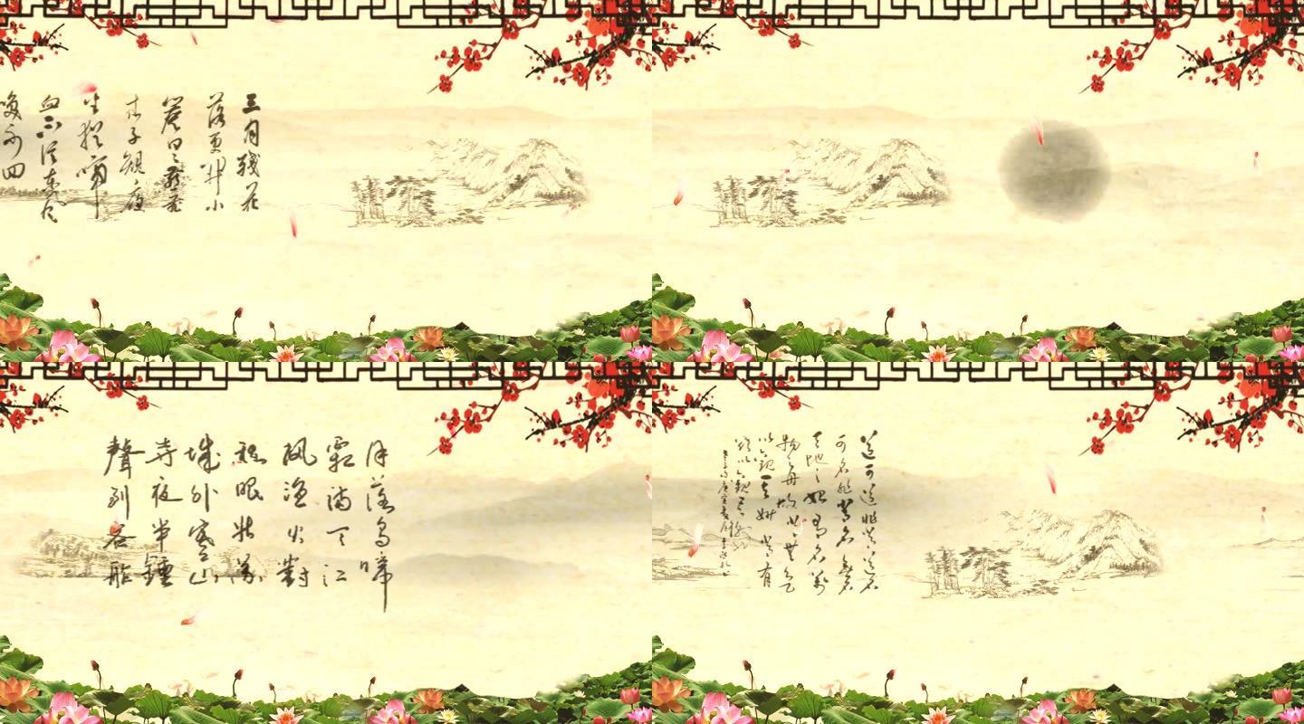 古典 画韵 水墨 唯美 花瓣