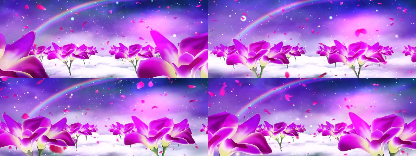 紫色水彩花
