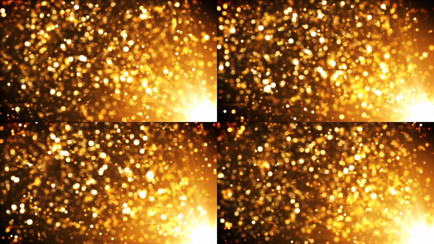 发光的金色粒子视频