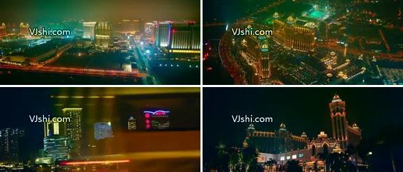 航拍澳门夜景高清视频素材