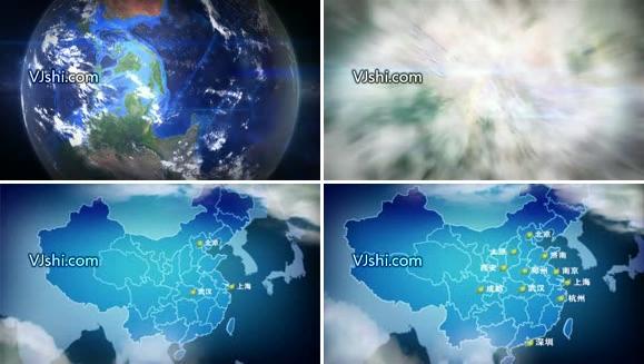 地球放大中国地图城市