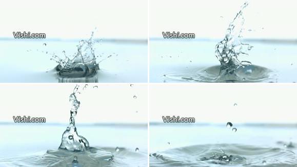 冰块掉入水中溅起水花