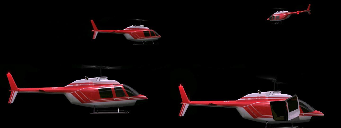 超清3D直升机出场全息裸眼3D素材