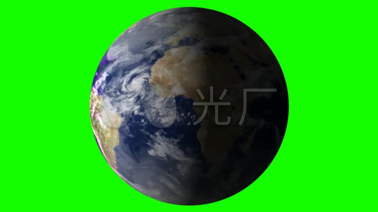旋转地球影视开场AE绿屏抠像素材_1280X720