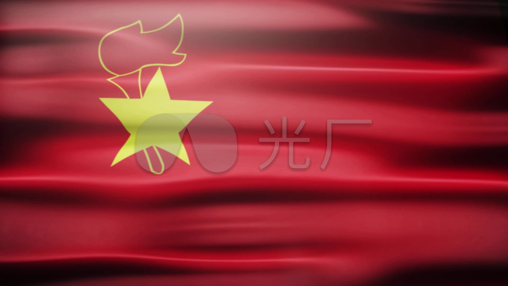 高清中国少年先锋队队旗飘扬视频素材
