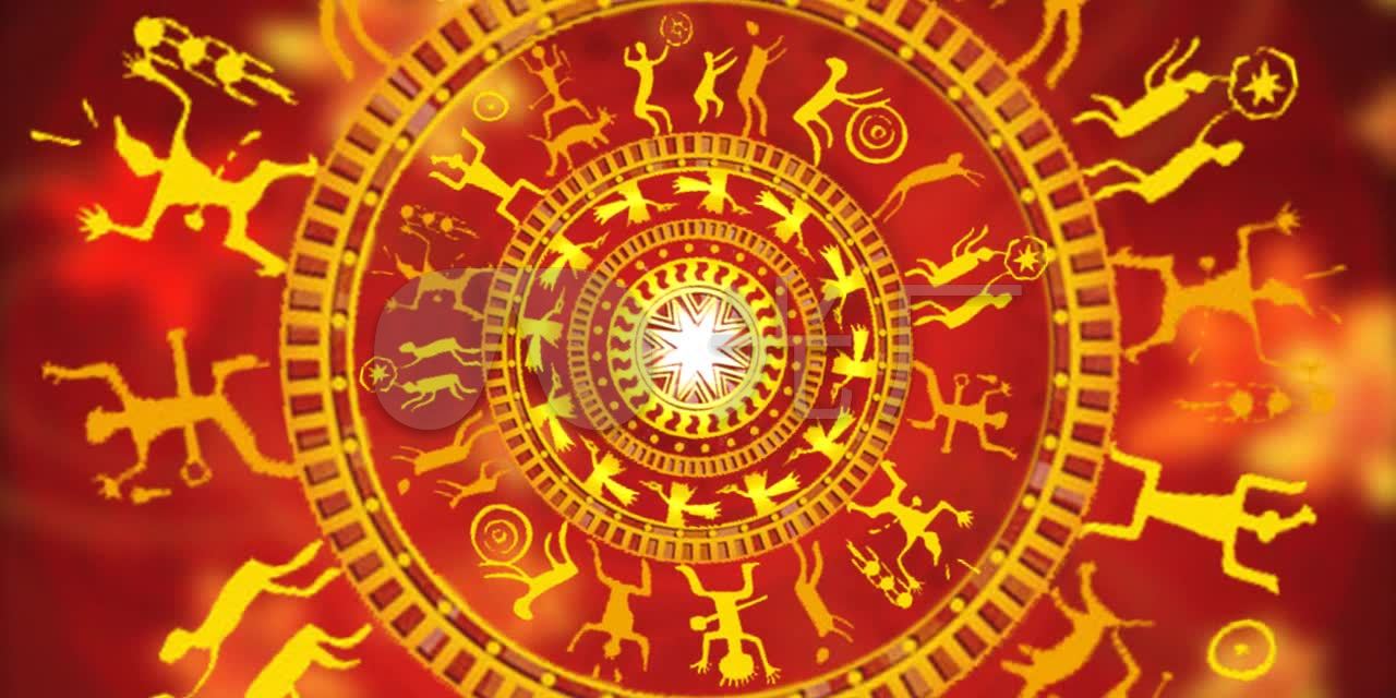 壮族铜鼓广西宁明花山壁画类视频素材