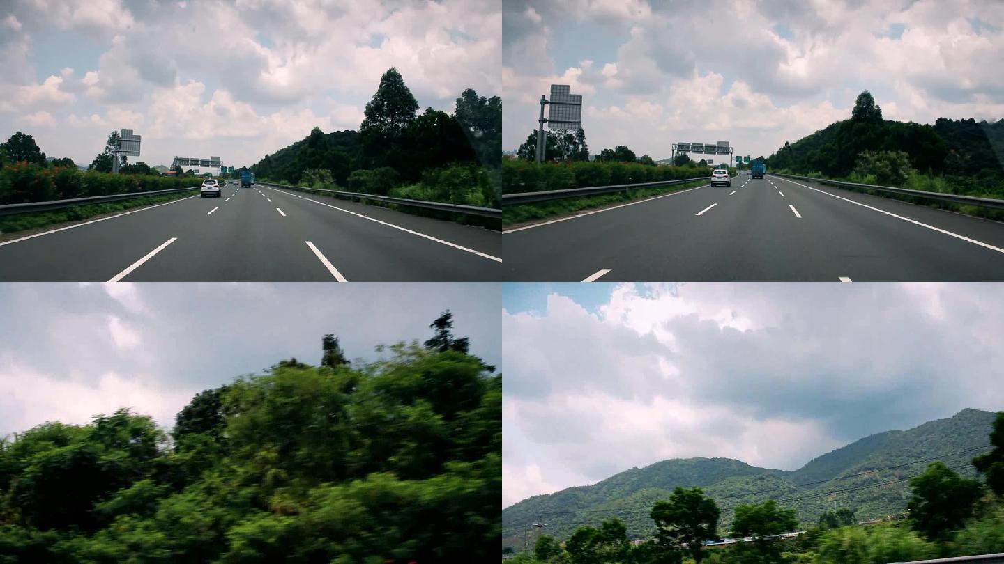 在路上的高速公路旅途中的风景