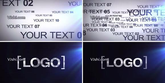 众多文字汇聚logo演绎动画AE模版