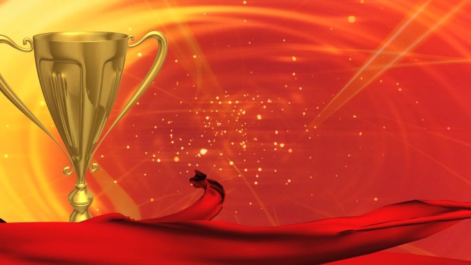 金杯红绸颁奖盛会空版片头背景