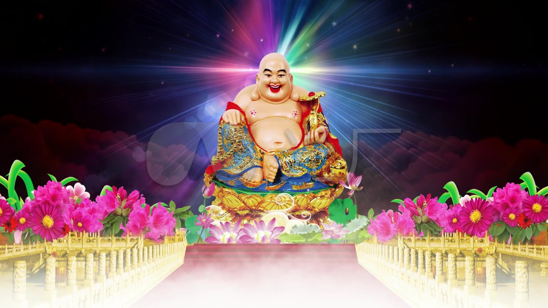 弥勒佛菩萨_1920x1080_高清视频素材下载(编号:283466)_舞台背景_光厂