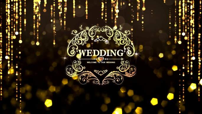 金色粒子婚礼logo舞台背景