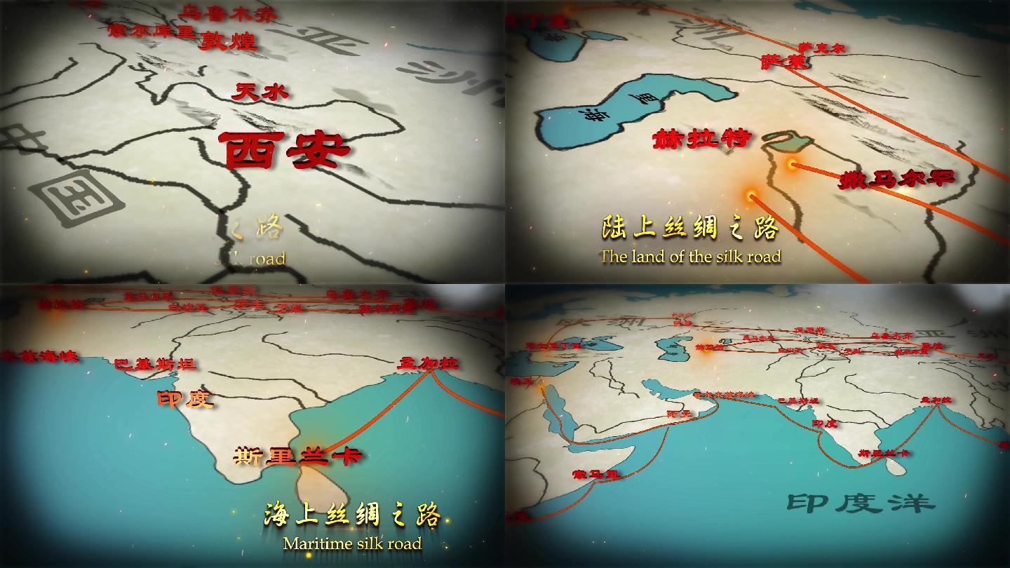 丝绸之路路线古地图