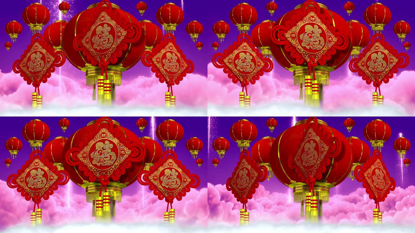 精致3D建模吉祥大灯笼中国结视频素材