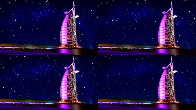 迪拜七星级帆船酒店夜景