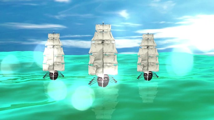 帆船扬帆起航视频素材