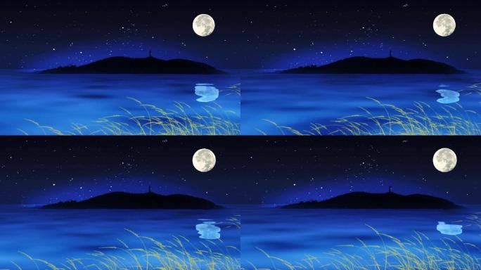月光下的巢湖LED视频素材