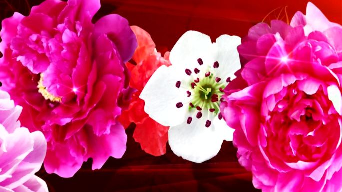 花朵牡丹芍药映山红LED视频
