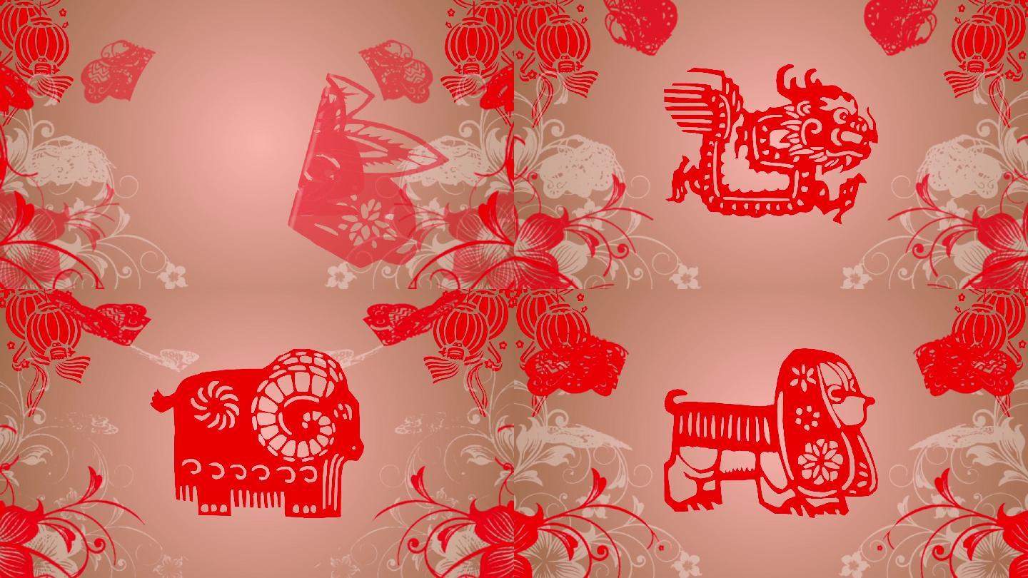 中国传统生肖剪纸拜年视频