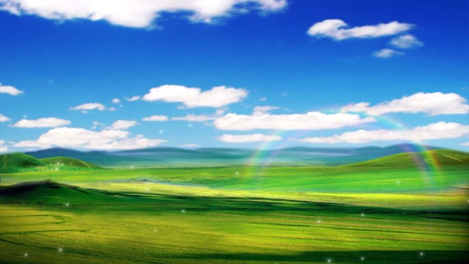 蒙古草原，彩虹，呼伦贝尔