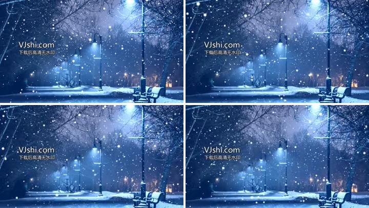 下雪浪漫街景