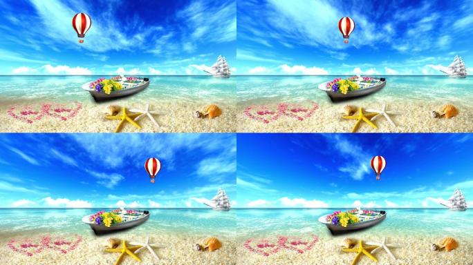 大海热气球视频