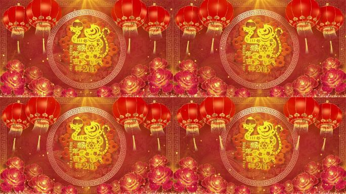 猴年春节喜庆大气中国元素节庆中国年