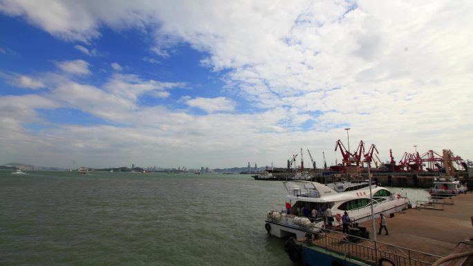 漳州港码头延时摄影