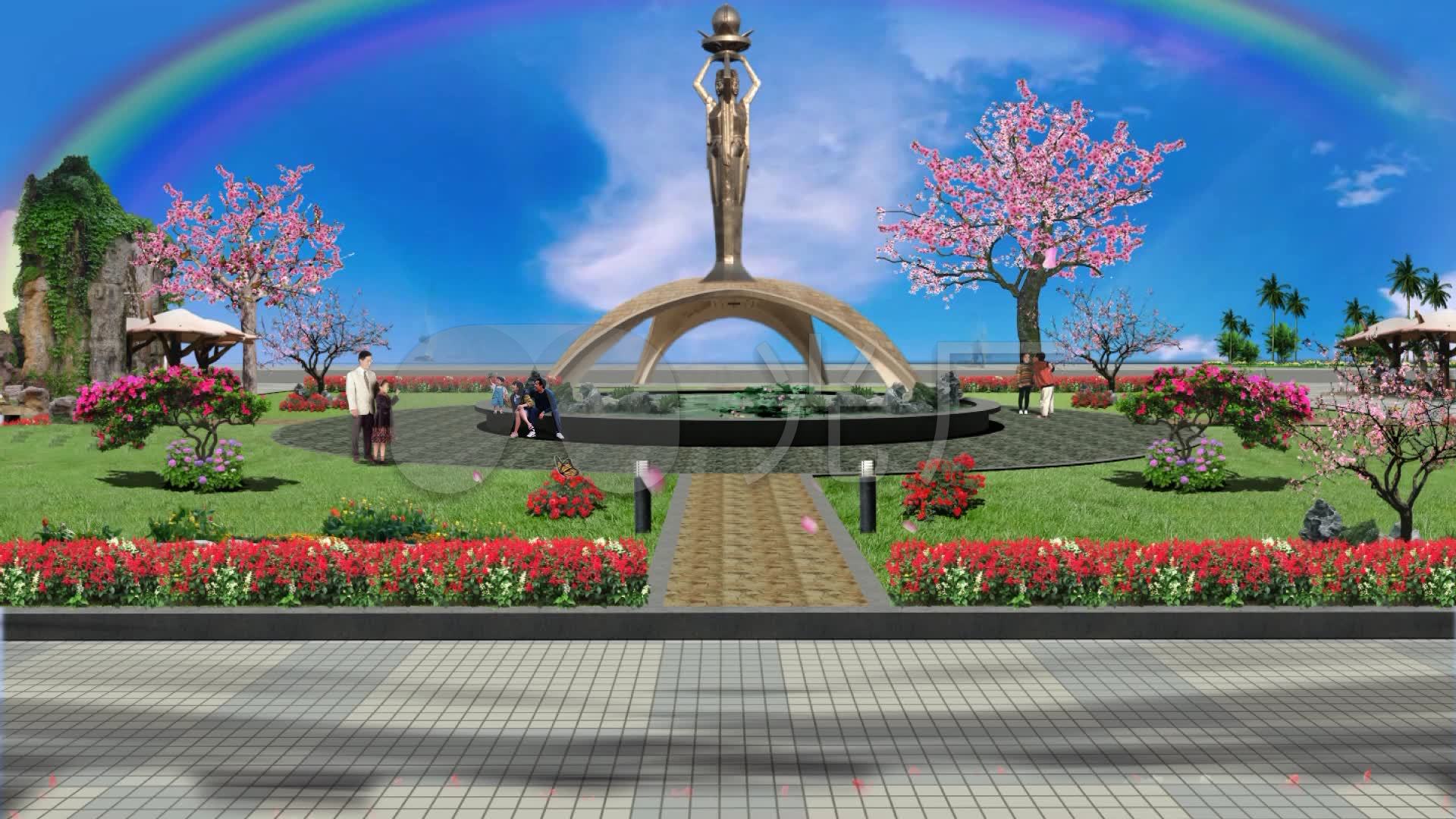 抠像广场舞公园背景1920x1080p_1920x1080