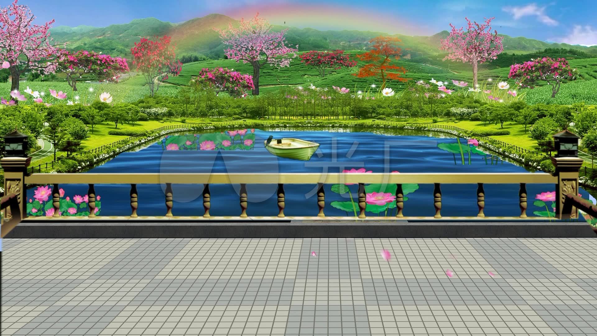 抠像广场舞荷塘背景1920x1080p_1920x1080