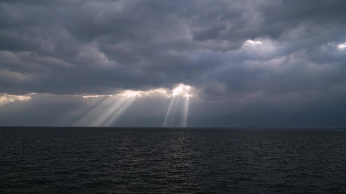洱海湖面延时摄影