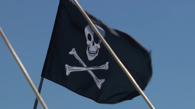高清旗帜海盗旗旗帜飘扬海盗旗帜