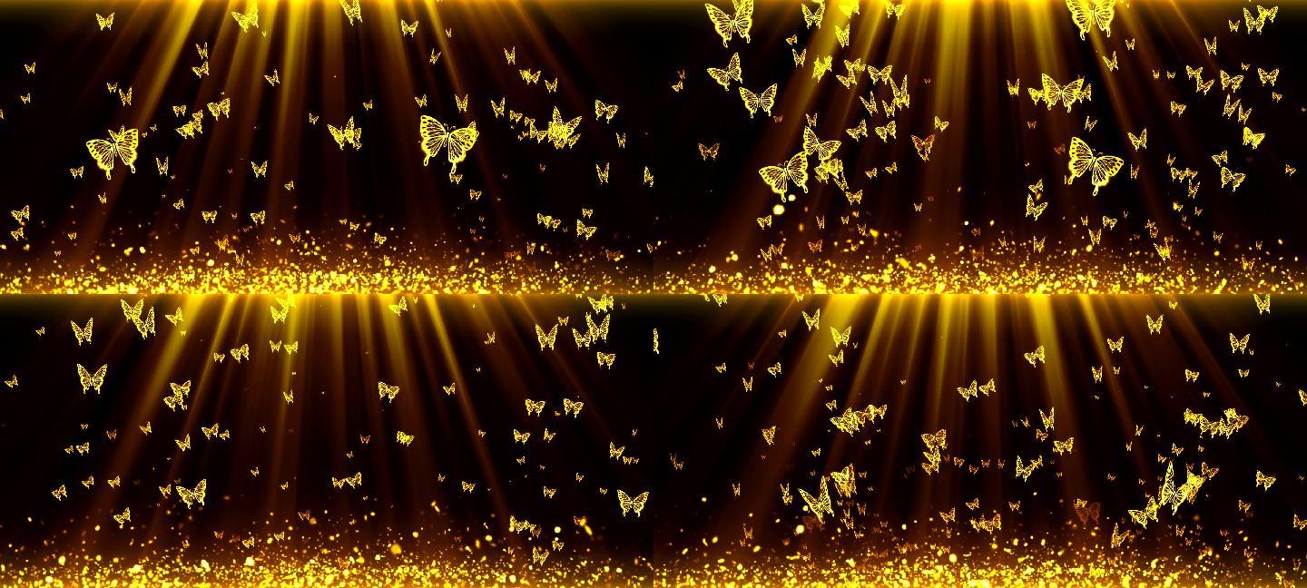 向上飞舞的金色蝴蝶LED大屏幕