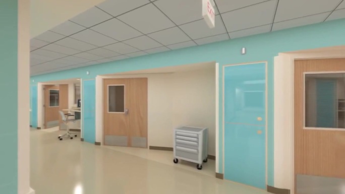 三维室内医院走廊浏览